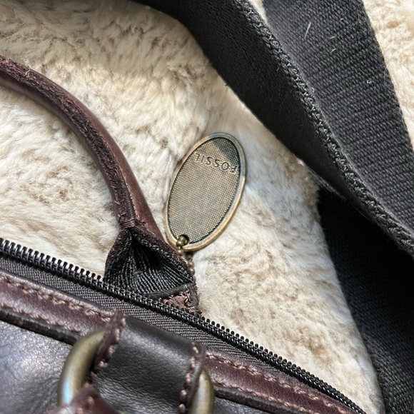 EUC Fossil Canvas and Leather Weekender Messenger Bag - Picture 10 of 16